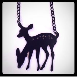 Two Headed Deer Necklace